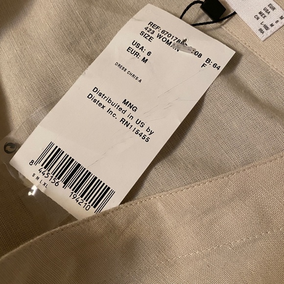 MANGO Buttoned wrap dress in Ecru - Picture 8 of 13